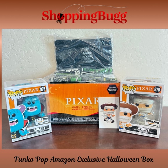 Funko Pop Disney/Pixar Sulley 975 & Woody 976 Amazon Exclusive Halloween Box - Picture 1 of 14